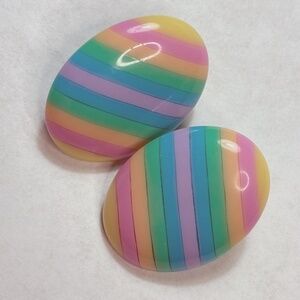 Vintage Pastel Striped Acrylic Earrings